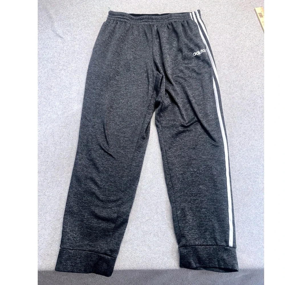 Adidas‎ Jogger Pants Mens XL Gray Heather 3-Stripes Athletic Sweatpants